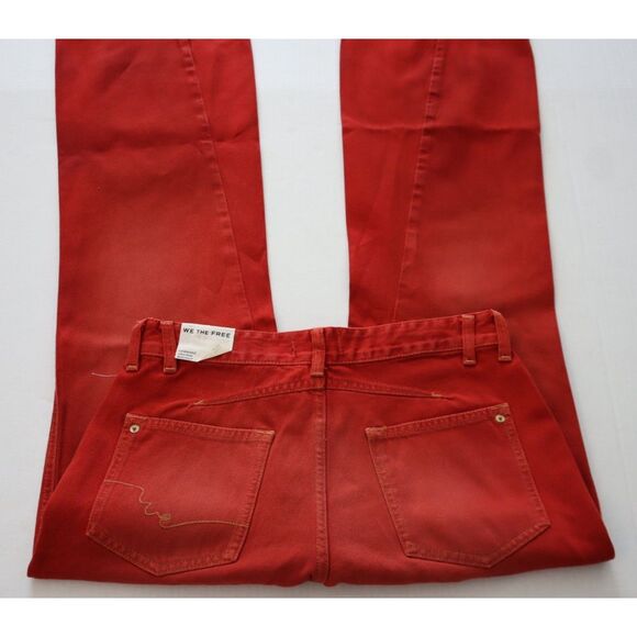 We The Free x FP OB2152895 Women Sz 25 Red Carnivale Low Rise Bootcut Jeans - Picture 7 of 10